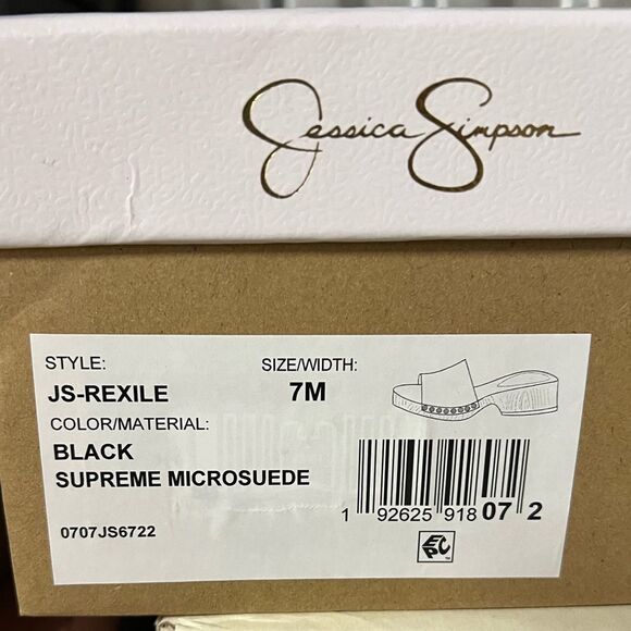 Jessica Simpson JS-Rexile In Black Supreme Microseude Sandals Size 7 - Picture 6 of 6